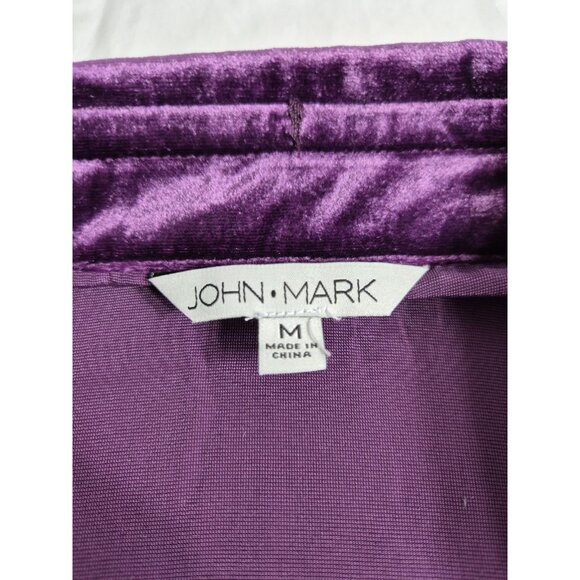 John Mark Women's Shirt Top Size M Long Sleeve Relaxed Fit Velvet Purple (16) - Picture 11 of 12